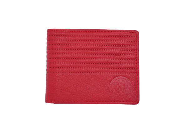 Komacat Men’s Leather Bifold Wallet | Stripes Finish