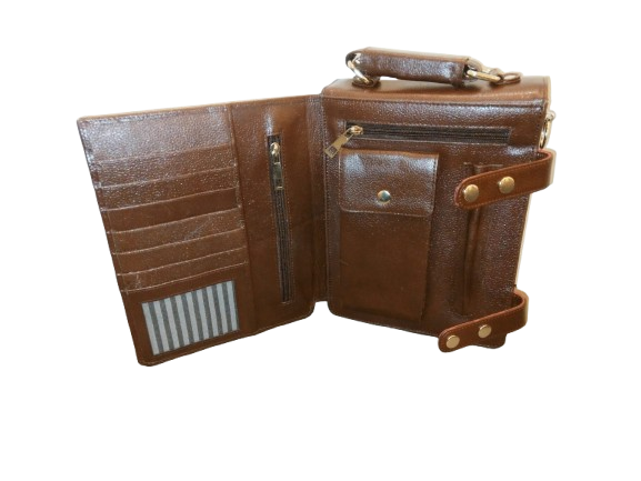 Komacat Leather Cross Body & Side Bag with Carry Handles