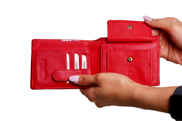 Komacat Men’s Leather Bifold Wallet | Stripes Finish
