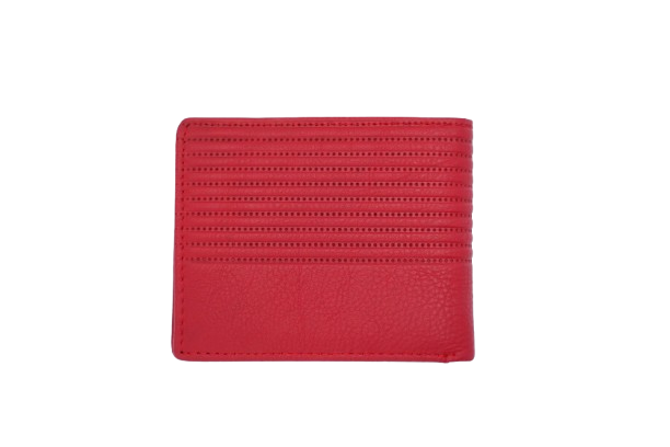 Komacat Men’s Leather Bifold Wallet | Stripes Finish