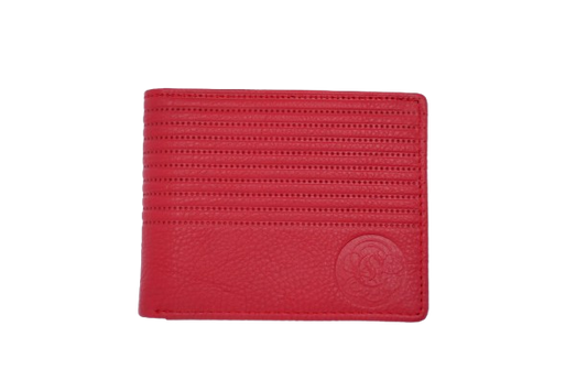 Komacat Men’s Leather Bifold Wallet | Stripes Finish