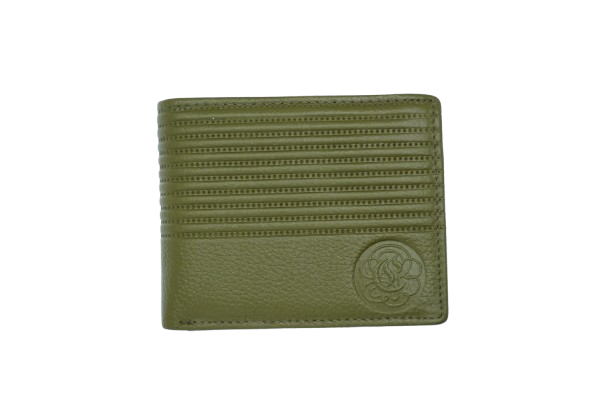 Komacat Men’s Leather Bifold Wallet | Stripes Finish