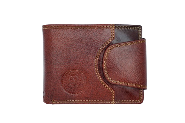 Komacat Men’s Leather Bifold Wallet with Button lock