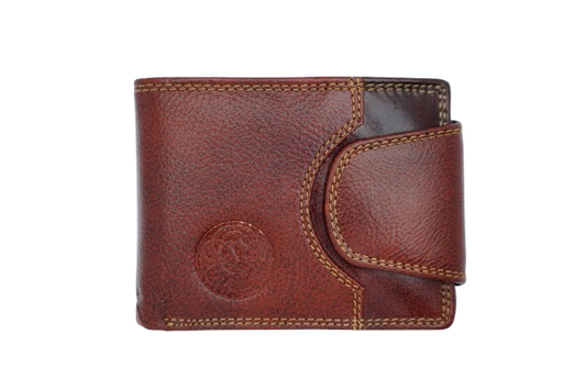 Komacat Men’s Leather Bifold Wallet with Button lock