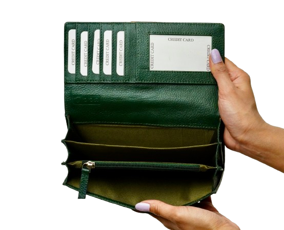 Komacat Leather Ladies’ Envelope Clutch | Snap Button Lock