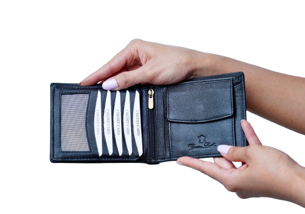 Komacat Men’s Leather Bifold Wallet | Pebbled Finish