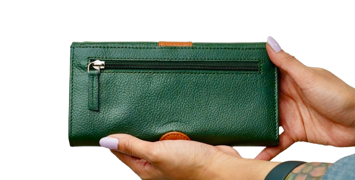 Komacat Leather Ladies’ Envelope Clutch | Snap Button Lock