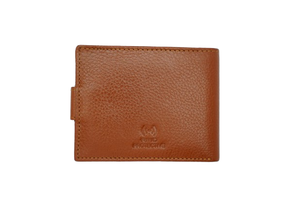 Komacat Men’s Leather Bifold Wallet with Snap Lock | Pebbled Finish