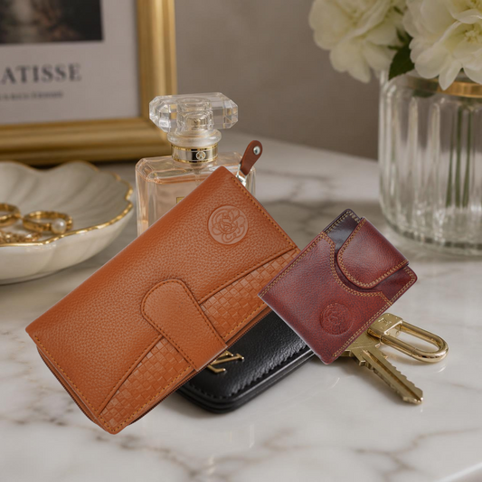 COMBO#1>KOMACAT LADIES & GENTS LEATHER WALLETS>9TAN&5BROWN