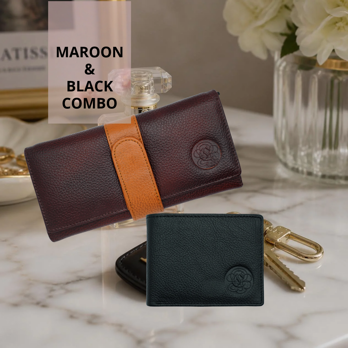 COMBO#4>KOMACAT LADIES & GENTS WALLETS>10MAROON&2BLACK