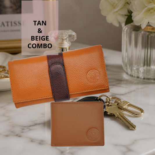 COMBO#6>KOMACAT LADIES & GENTS LEATHER WALLETS>10TAN&2TAN