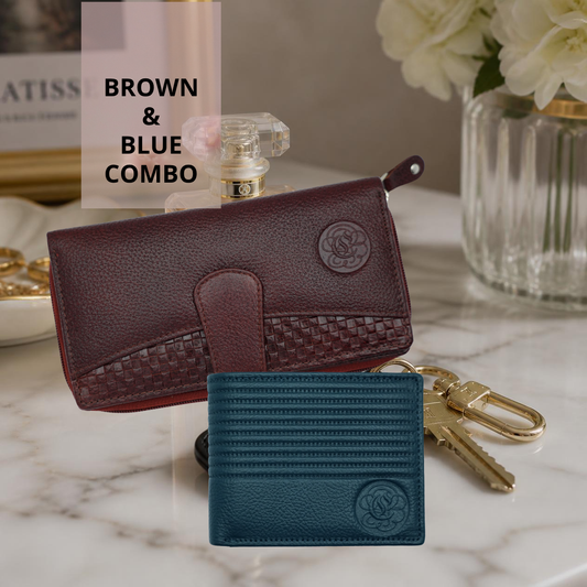 COMBO#7> KOMACAT LADIES & GENTS WALLETS>9BROWN&1BLUE